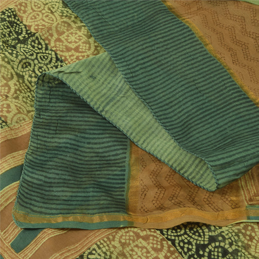 Sanskriti Vintage Yellow Dupatta Long Stole Pure Cotton Printed Premium Scarves