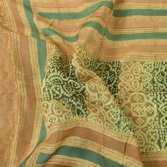 Sanskriti Vintage Yellow Dupatta Long Stole Pure Cotton Printed Premium Scarves