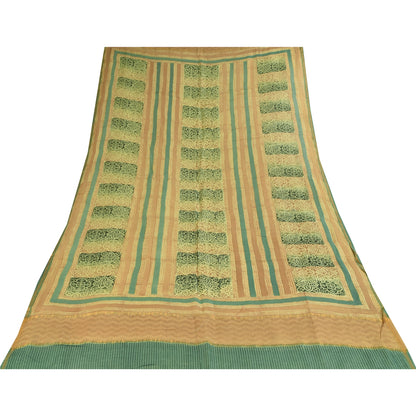 Sanskriti Vintage Yellow Dupatta Long Stole Pure Cotton Printed Premium Scarves