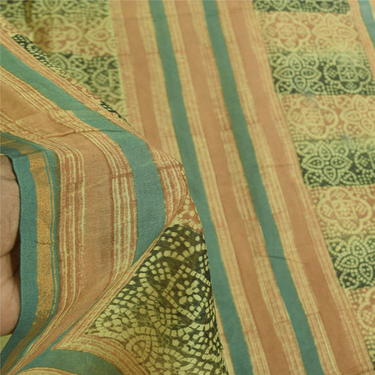 Sanskriti Vintage Yellow Dupatta Long Stole Pure Cotton Printed Premium Scarves