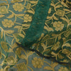Sanskriti Vintage Green Dupatta Long Stole Pure Silk Hand Beaded Premium Scarves