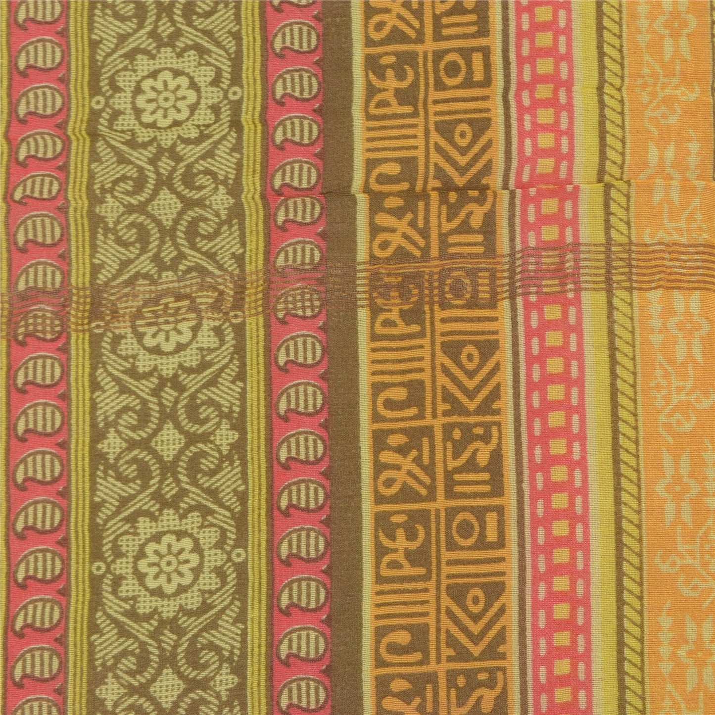 Sanskriti Vintage Yellow Dupatta Long Stole Pure Cotton Printed Premium Scarves