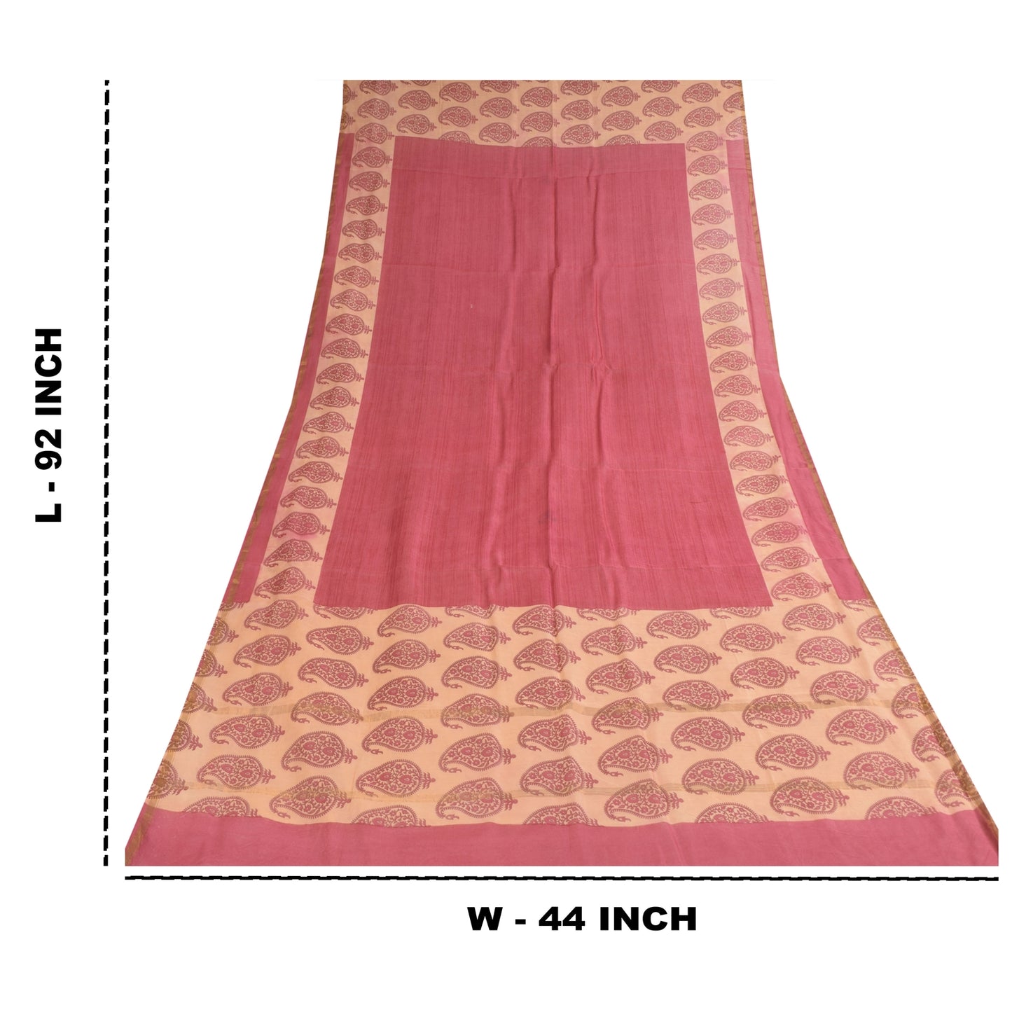 Sanskriti Vintage Pink Dupatta Long Stole Pure Cotton Printed Premium Wrap Veil