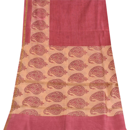 Sanskriti Vintage Pink Dupatta Long Stole Pure Cotton Printed Premium Wrap Veil