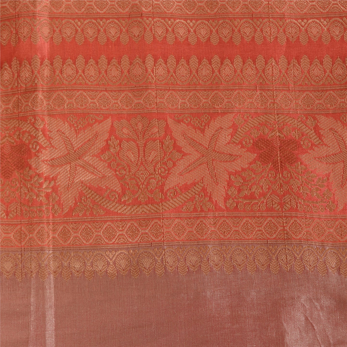 Sanskriti Vintage Long Dupatta/Stole Artificial Silk Woven/Solid Pink Scarf Veil