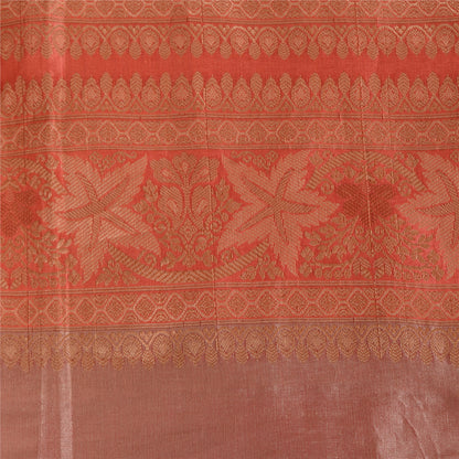 Sanskriti Vintage Long Dupatta/Stole Artificial Silk Woven/Solid Pink Scarf Veil