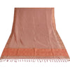 Sanskriti Vintage Long Dupatta/Stole Artificial Silk Woven/Solid Pink Scarf Veil