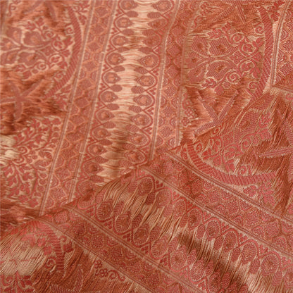 Sanskriti Vintage Long Dupatta/Stole Artificial Silk Woven/Solid Pink Scarf Veil