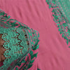 Sanskriti Vintage Long Dupatta/Stole Pure Georgette Embroidered Pink Scarf Veil