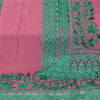Sanskriti Vintage Long Dupatta/Stole Pure Georgette Embroidered Pink Scarf Veil