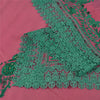 Sanskriti Vintage Long Dupatta/Stole Pure Georgette Embroidered Pink Scarf Veil