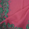 Sanskriti Vintage Long Dupatta/Stole Pure Georgette Embroidered Pink Scarf Veil