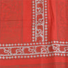 Sanskriti Vintage Long Dupatta/Stole Pure Cotton Red GoldenHand Block Print Veil