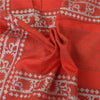 Sanskriti Vintage Long Dupatta/Stole Pure Cotton Red GoldenHand Block Print Veil