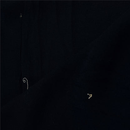 Sanskriti Vintage Long Dupatta/Stole Pure Georgette Black Hand Embroidered Veil