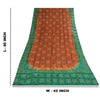 Sanskriti Vintage Brown/Green Dupatta Long Stole Pure Silk Bandhani Printed Veil