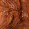 Sanskriti Vintage Brown/Green Dupatta Long Stole Pure Silk Bandhani Printed Veil