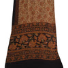 Sanskriti Vintage Long Dupatta/Stole Pure Georgette Cream/Orange Printed Veil