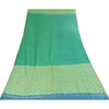 Sanskriti Vintage Long Dupatta/Stole Pure Chiffon Green Printed Zari Woven Scarf