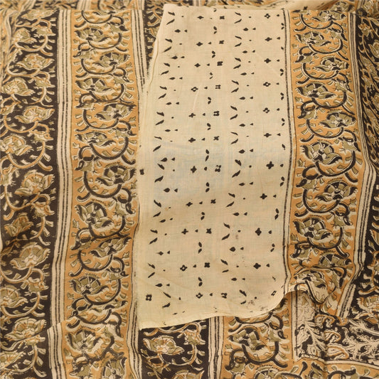 Sanskriti Vintage Cream Dupatta Long Stole Pure Cotton Printed Premium Scarves