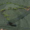 Sanskriti Vintage Gray Dupatta Long Stole Pure Silk Woven Premium Wrap Scarves