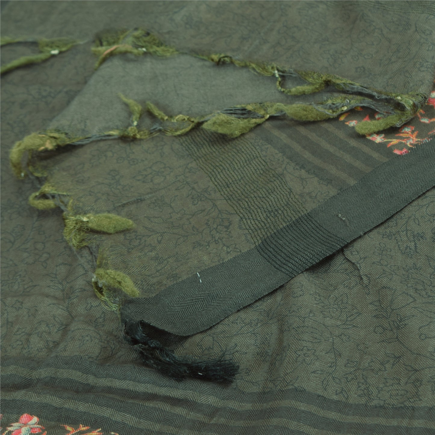 Sanskriti Vintage Gray Dupatta Long Stole Pure Silk Woven Premium Wrap Scarves