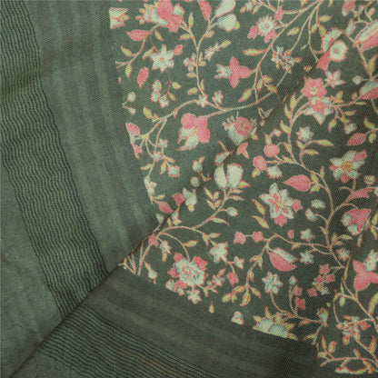 Sanskriti Vintage Gray Dupatta Long Stole Pure Silk Woven Premium Wrap Scarves