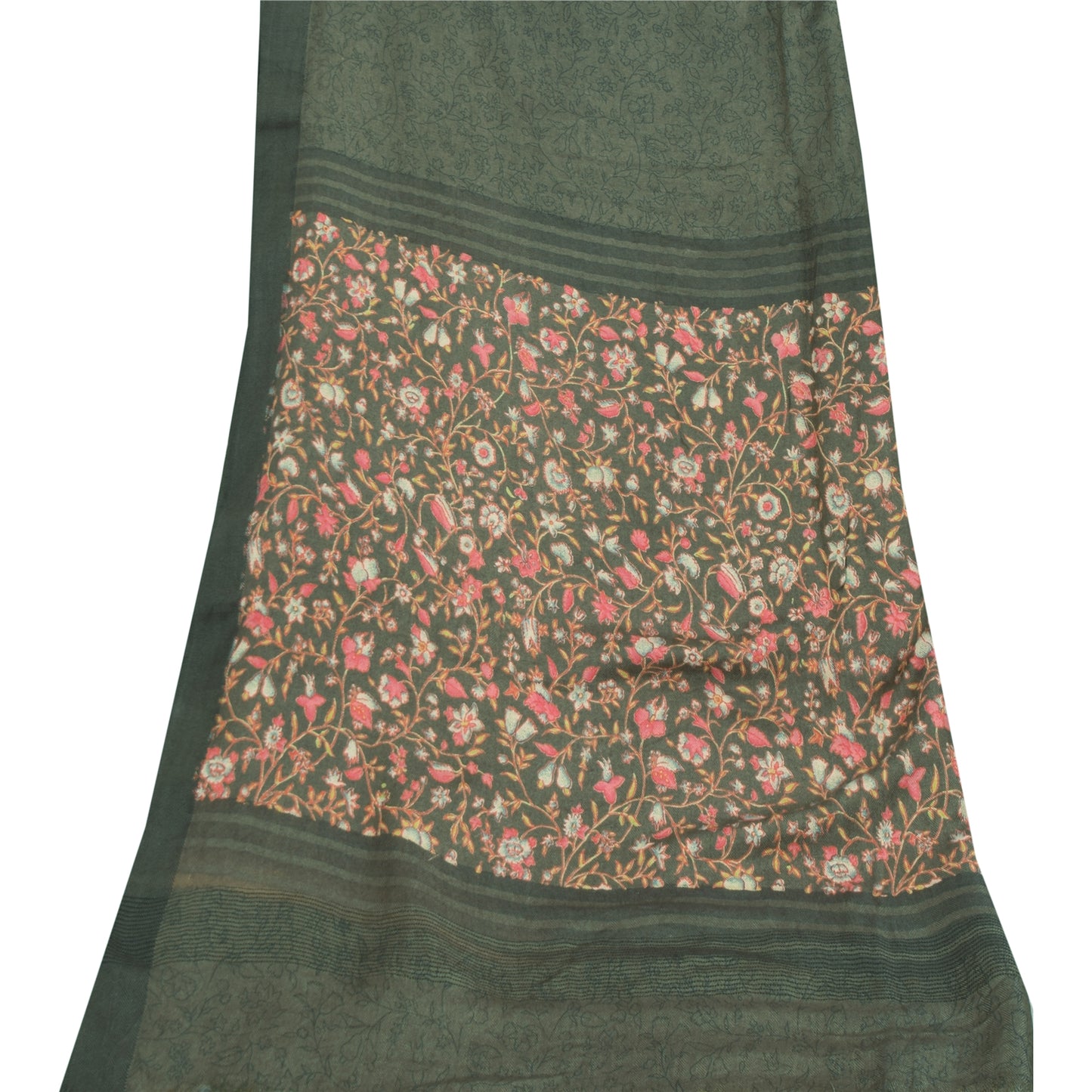 Sanskriti Vintage Gray Dupatta Long Stole Pure Silk Woven Premium Wrap Scarves