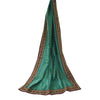 Sanskriti Vintage Green Dupatta Long Stole Pure Silk Ikat Woven Premium Scarves