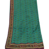 Sanskriti Vintage Green Dupatta Long Stole Pure Silk Ikat Woven Premium Scarves