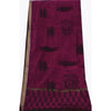 Sanskriti Vintage Magenta Dupatta Long Stole Art Silk Printed Warli Art Scarves