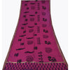 Sanskriti Vintage Magenta Dupatta Long Stole Art Silk Printed Warli Art Scarves
