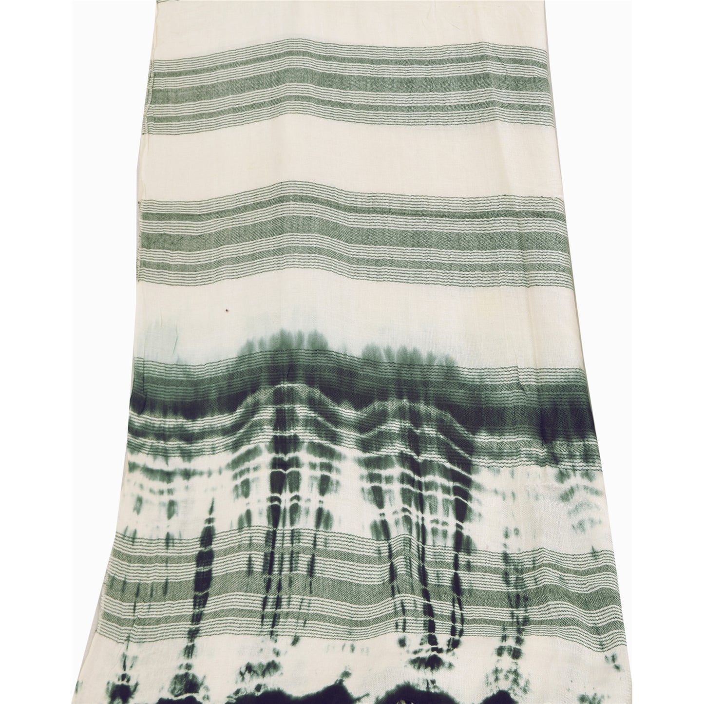 Sanskriti Vintage Ivory Dupatta Long Stole Pure Cotton Printed Tie & Dye Scarves
