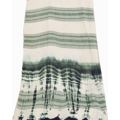 Sanskriti Vintage Ivory Dupatta Long Stole Pure Cotton Printed Tie & Dye Scarves