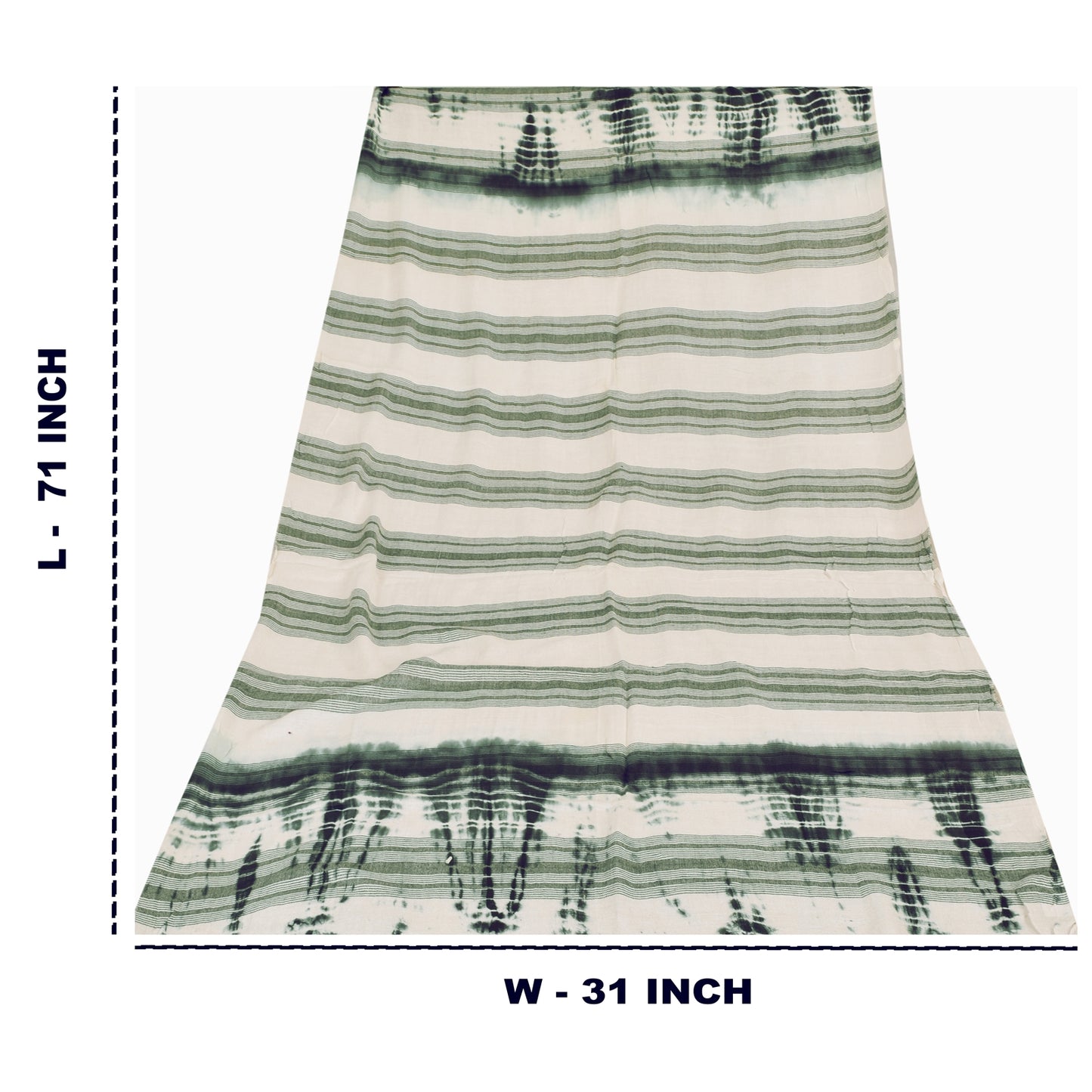 Sanskriti Vintage Ivory Dupatta Long Stole Pure Cotton Printed Tie & Dye Scarves