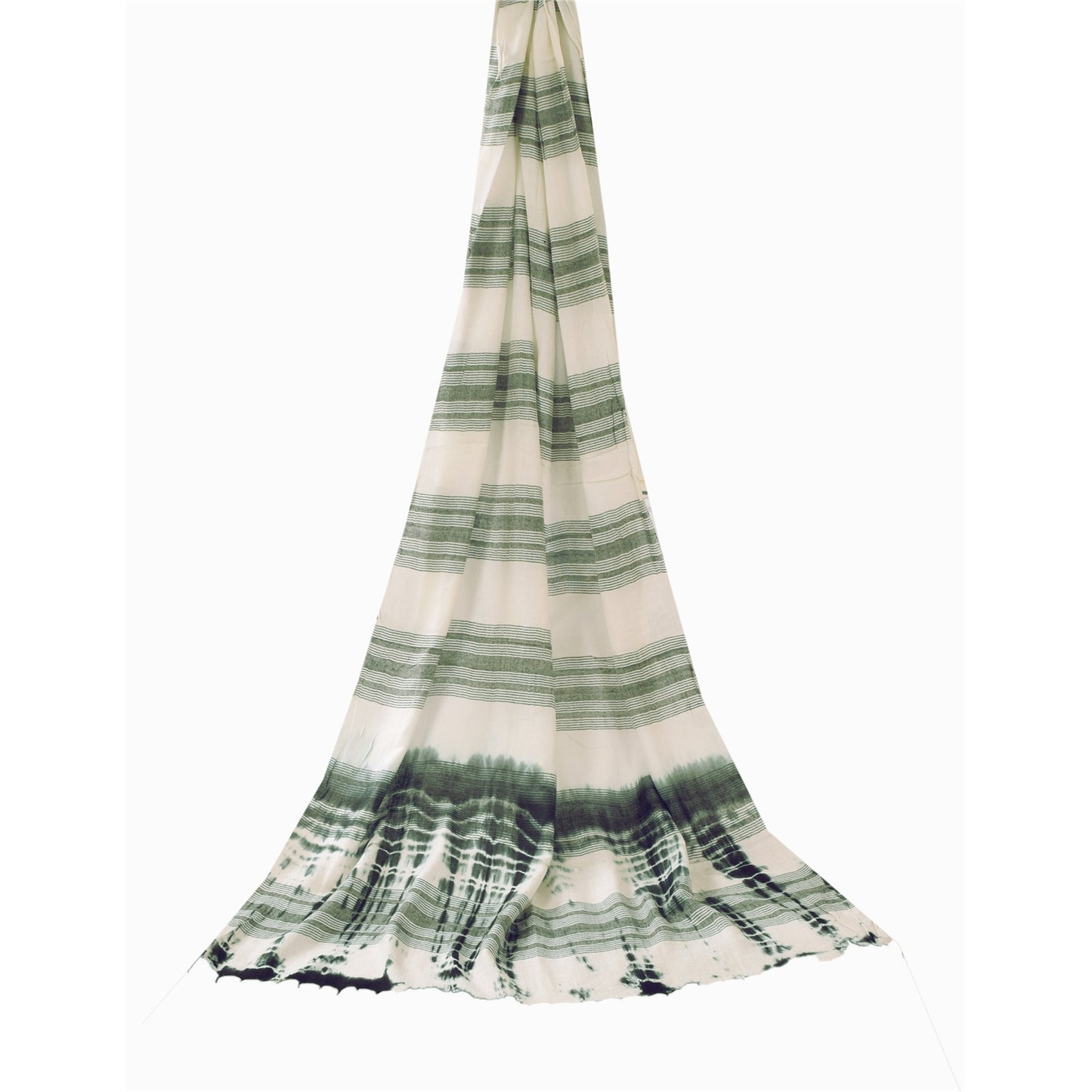 Sanskriti Vintage Ivory Dupatta Long Stole Pure Cotton Printed Tie & Dye Scarves