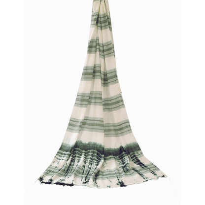 Sanskriti Vintage Ivory Dupatta Long Stole Pure Cotton Printed Tie & Dye Scarves