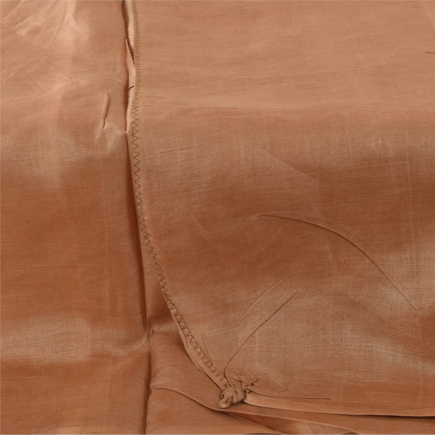 Sanskriti Vintage Light Brown Dupatta Long Stole Pure Silk Hand Beaded Wrap Veil