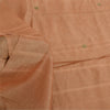 Sanskriti Vintage Light Brown Dupatta Long Stole Pure Silk Hand Beaded Wrap Veil
