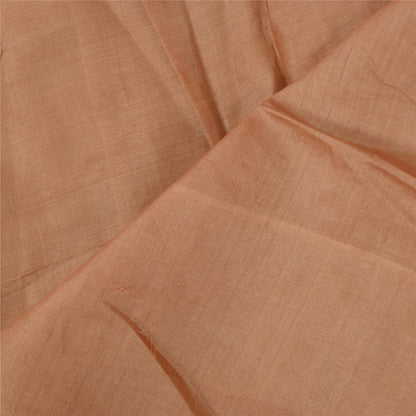 Sanskriti Vintage Light Brown Dupatta Long Stole Pure Silk Hand Beaded Wrap Veil