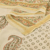 Sanskriti Vintage Ivory Dupatta Long Stole Pure Silk Printed Premium Wrap Scarve