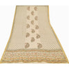 Sanskriti Vintage Ivory Dupatta Long Stole Pure Silk Printed Premium Wrap Scarve