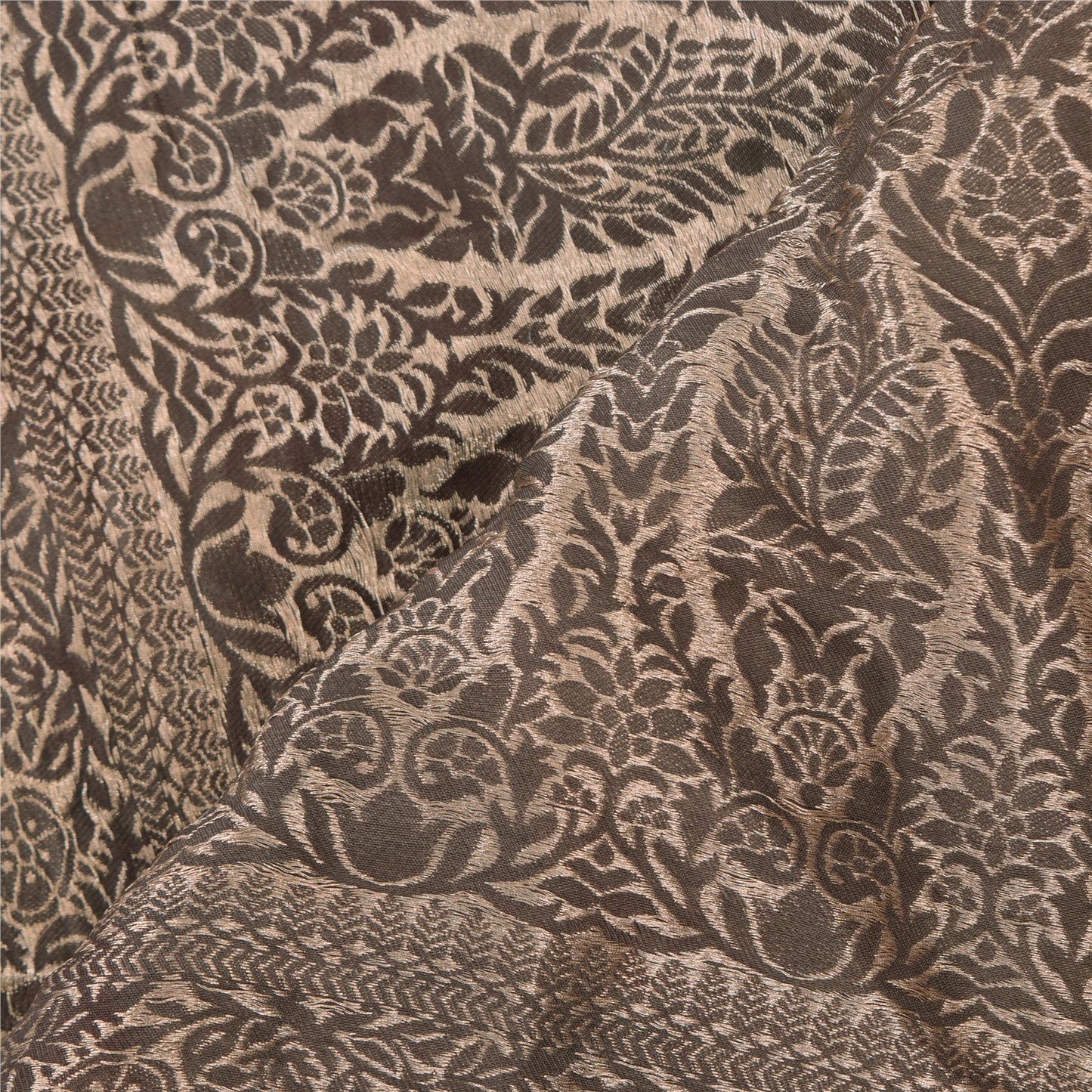 Sanskriti Vintage Brown Dupatta Long Stole Pure Georgette Printed Woven Scarves