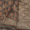 Sanskriti Vintage Brown Dupatta Long Stole Pure Georgette Printed Woven Scarves