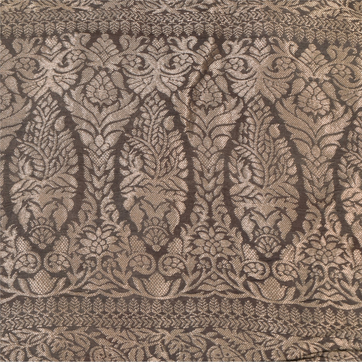 Sanskriti Vintage Brown Dupatta Long Stole Pure Georgette Printed Woven Scarves