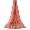 Sanskriti Vintage Salmon Dupatta Long Stole Blend Silk Hand Woven Printed Hijab