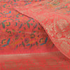 Sanskriti Vintage Salmon Dupatta Long Stole Blend Silk Hand Woven Printed Hijab