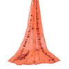 Sanskriti Vintage Orange Dupatta Long Stole Pure Georgette Embroidered Wrap Veil