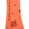 Sanskriti Vintage Orange Dupatta Long Stole Pure Georgette Embroidered Wrap Veil