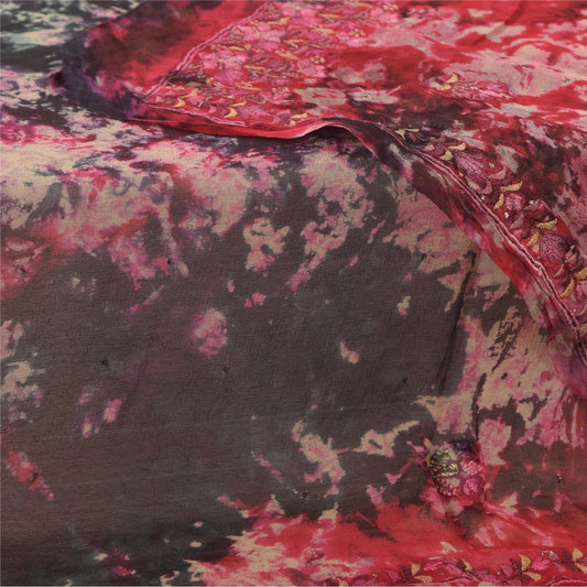 Санскритский винтажный длинный палантин Mutli Dupatta, чистый жоржет, вуаль с вышивкой и галстуком